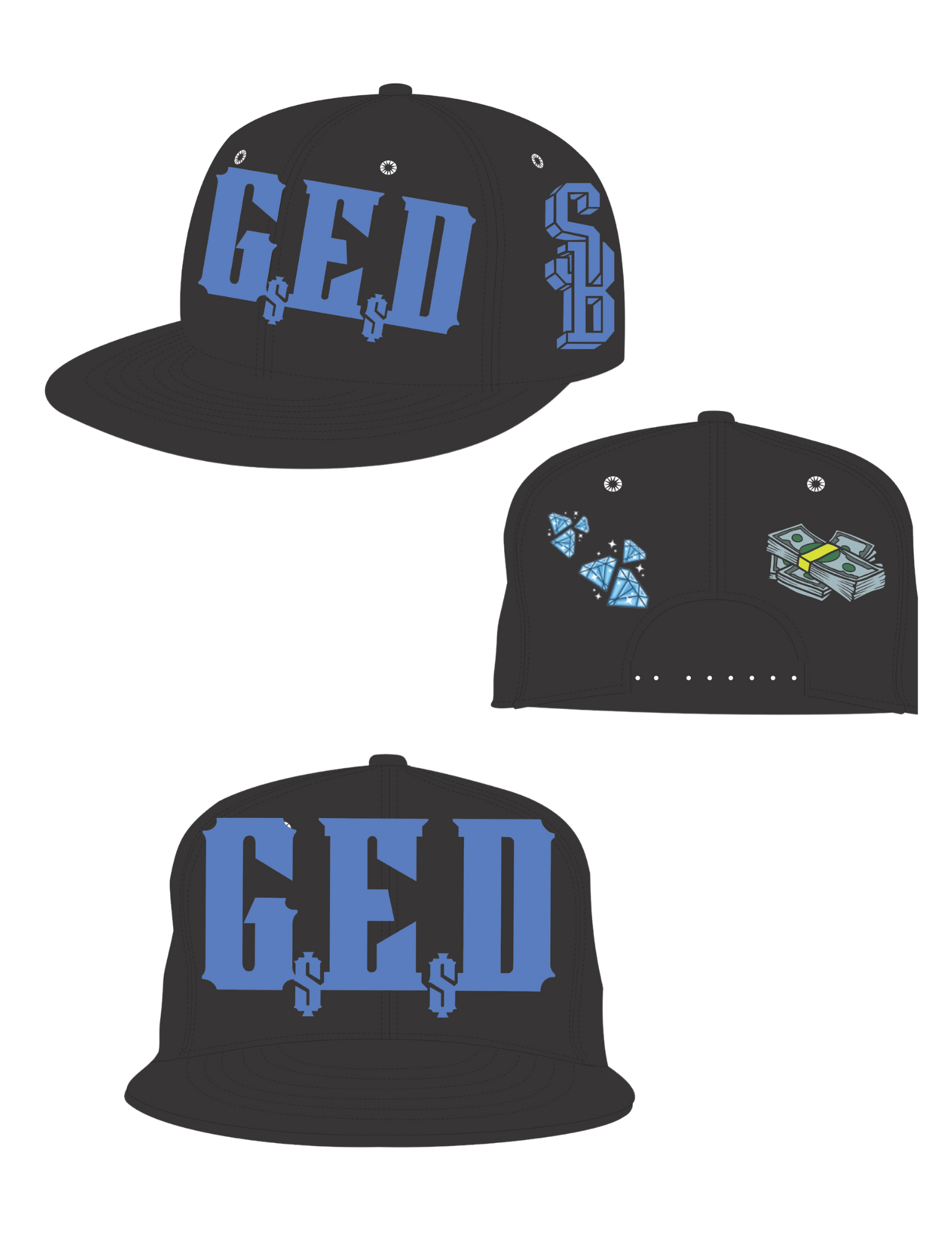 G.E.D Diamonds and Stacks Snapback